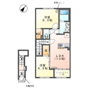 仮）日野市西平山 アパート新築工事の間取り画像