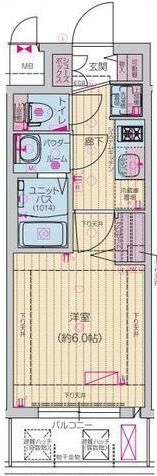 プレサンス四天王寺前夕陽ヶ丘ヴィリードの間取り画像