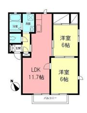 ルミエール蛍田Bの間取り画像