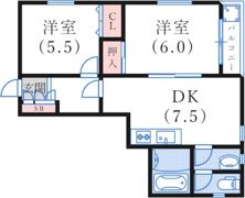 五島マンションの間取り画像