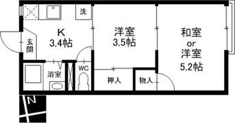 タウニー若竹の間取り画像