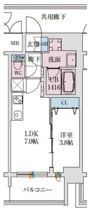 スプランディッド弁天町DUEの間取り画像