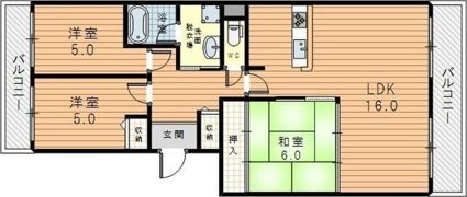 ユニライフ北大阪3号棟の間取り画像
