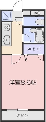 ハイツ八之坪の間取り画像