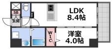 プレサンスOSAKA東中本エシデルの間取り画像