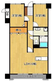サンライフ深町 706号室の間取り画像