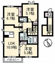 シャーメゾンフォーレ蔵本Ⅰの間取り画像