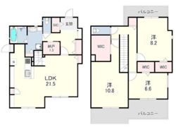 芦屋市涼風町26-6 戸建ての間取り画像
