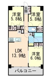 ミレーネ神戸住吉本町の間取り画像