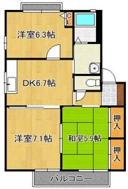 サンハイツ永犬丸Cの間取り画像