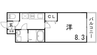グランデ六甲道の間取り画像