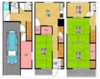 寝屋川市石津元町貸家の間取り画像