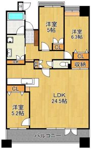 ライフプラザ紅梅山手通り 805号室の間取り画像