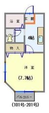 コーポ川原の間取り画像