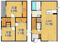 サンラプロ高見C棟の間取り画像