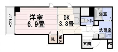 ベルドール赤間の間取り画像
