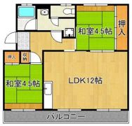 梅ノ木団地18号棟 505号室の間取り画像