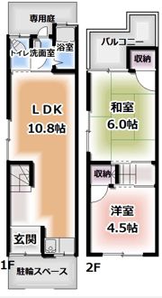 門真市上野口町貸家の間取り画像
