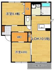 シャーメゾン茶屋の原IA棟の間取り画像