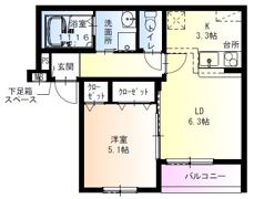 フジパレス月出町Ⅱ番館の間取り画像