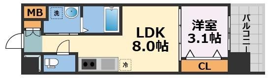 セオリー大阪ハーバーDOORの間取り画像