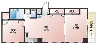 サンロイヤル新屋敷の間取り画像