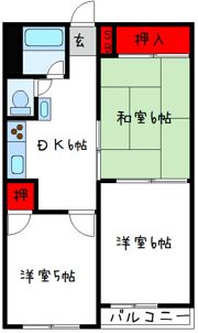 泉ヶ丘コーポラスA棟1の間取り画像