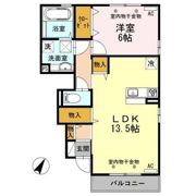 D－room小矢部 B棟の間取り画像