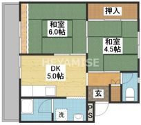ビレッジハウス栗面1号棟の間取り画像