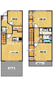 香西北町タウンハウスB棟の間取り画像