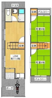 貸家 大東市新田西町の間取り画像