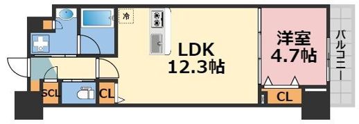 Dimus北浜の間取り画像