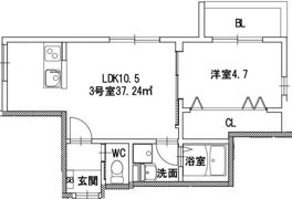 IL GRANDE黒髪の間取り画像