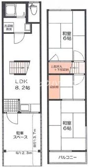 四條畷市美田町テラスハウスの間取り画像