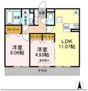 ウエストヒルズ萩Ⅱの間取り画像