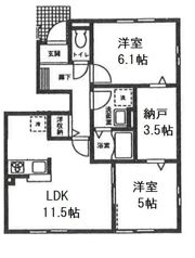 エクレール桜並木 Aの間取り画像