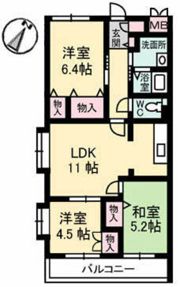 グランリューくるめ木の間取り画像