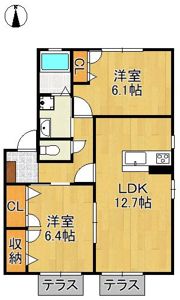 ユニゾン上富野 A棟の間取り画像