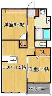 ファミール小倉北の間取り画像