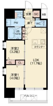 スプランディッド新大阪VIIの間取り画像