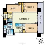 Brillia Tower 西新の間取り画像