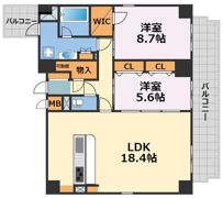 グランデュール肥後橋の間取り画像