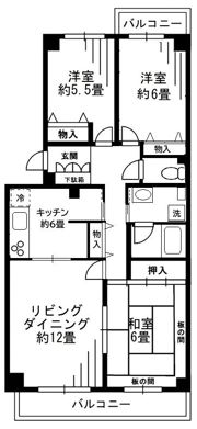 清新中央ハイツ 5号棟の間取り画像