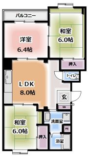 ハピネス西口Ⅱの間取り画像