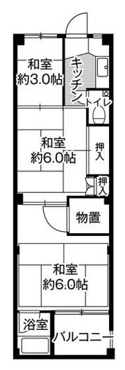 ビレッジハウス下更地2号棟の間取り画像