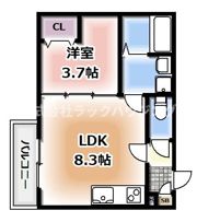 ジーメゾン寝屋川秦町ルシェールの間取り画像