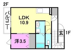 Sora-La祝谷弐番館の間取り画像