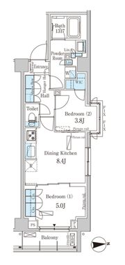 パークアクシス市谷加賀町の間取り画像