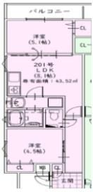 クリエオーレ螢池Ⅱの間取り画像