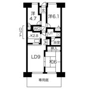 コープ野村八乙女公園ウエストウイングの間取り画像